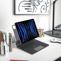 Clavier USB sans fil magique pour iPad Pro 11/Air 4/5/10.9/12.9, rétroéclairé 7 couleurs, ultra-plat, inclinaison réglable, anti-ghosting sur toutes les touches