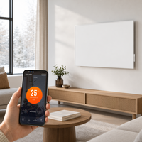 Panel Pemanas Inframerah WiFi Hemat Energi CE OEM Portabel Tahan Air IP44 untuk Dinding/Plafon, Cocok untuk Rumah dan Kantor