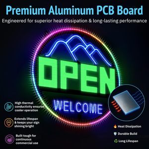 Letrero LED Abierto Redondo de 16x16 Ultra Brillante con Control por Aplicación, Pantalla de Bienvenida para Bar, Oficina, Uso Promocional - Product Image 6