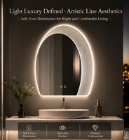 Miroir de maquillage LED intelligent mural, miroir de salon moderne avec interrupteur tactile, anti-buée, lentilles en aluminium, lumière tricolore