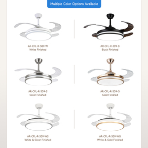 Modern 42" Retractable LED Ceiling <b>Fan</b> Invisible Blades 3CCT <b>Remote</b> <b>Control</b> 6-Speed Timing Function for Living Room Bedroom - Product Image 5