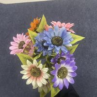 Bunga Sunflower Buatan Sutra Berkualitas Tinggi, Tangkai Tunggal 2 Kepala, Warna Cerah untuk Buket Pernikahan, Vas Rumah, dan Dekorasi Meja