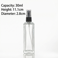 Flacon carré en verre personnalisé pour parfum, sérum, huile essentielle, vaporisateur, soin de la peau - Vente flash