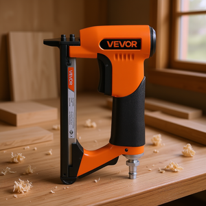 Pistolet à agrafes pneumatique Vevor 21 jauges, couronne de 1/2 pouce, longueur de 1/4 à 5/8 pouces, pour la tapisserie, le travail du bois et le bricolage - Product Image 2