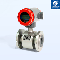 Medidor de Flujo Electromagnético de Color Gris Rojo, 8 kg, Acero al Carbono, Precisión +/-0.5%, Conexión de Brida para Monitoreo de Flujo Industrial