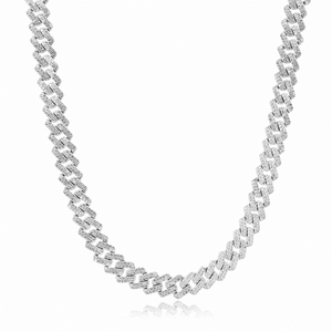 New Arrival 925 Sterling <strong>Silver</strong> European and American Hip Hop Style Cuban Necklace Personality Zircon Cuban <strong>Chain</strong> <strong>Men</strong> - Product Image 2