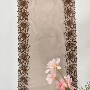 Tissu en dentelle brodée florale couleur <span class=keywords><strong>café</strong></span>, <span class=keywords><strong>soluble</strong></span> dans l'eau, en maille écologique de 27 cm, doux, pour garnitures de maison, jupes et vêtements - Product Image 5