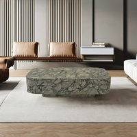 Table basse en marbre texturé naturel de luxe et unique dans le salon Table basse en marbre