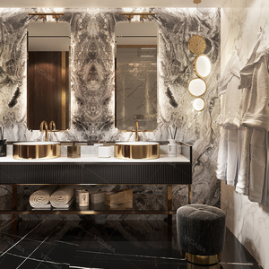 2021 best selling designs gold stainless steel double sink bathroom vanity furniture cabinet 1 set