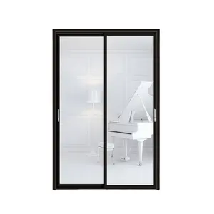 Double tempered glass 16 mm narrow frame interior aluminum sliding doors kitchen prices Philippines