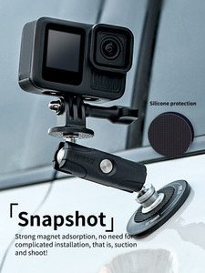 Support magnétique en métal pour caméras sportives, base magnétique en aluminium, support à dégagement rapide pour caméra d'action pour Osmo Insta360 <span class=keywords><strong>GoPro</strong></span> - Product Image 2