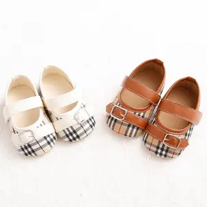 Sweet – chaussures à carreaux pour bébé fille de 0 à 1 an, chaussures de printemps et d'automne à fond souple pour bébé princesse