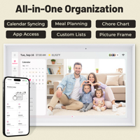 Calendrier numérique OEM 15,6 pouces avec écran tactile Android, organisateur familial, tableau de récompenses et de tâches avec support pour mur ou bureau