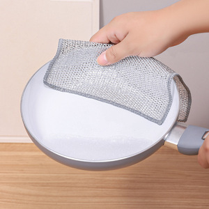 <span class=keywords><strong>Serviette</strong></span> de cuisine dégraissante en fil d'<span class=keywords><strong>argent</strong></span> éponge carrée super douce de haute qualité - Product Image 5