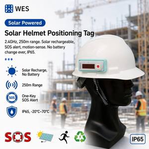 Manufacturer Solar Positioning Tag 250m Adaptive TX 48h Dark SOS Motion-Sensing Helmet Magnetic for Construction Site Safety - Product Image 1