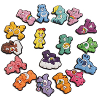 Urso de cuidados bonitos, acessórios para sapatos de pvc croc, encantos de calçados, decoração de sapatos, desenhos animados, presentes para meninas, pulseiras