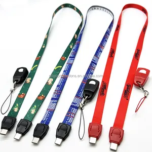 USB Multi Charger Datenkabel 3 In 1 Handy Lanyard Strap Ladekabel Lanyard Neck Cord