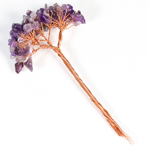 Ornement d'arbre en cristal violet naturel sur base de <span class=keywords><strong>pierre</strong></span>, artisanat fait main pour la décoration de la maison et du bureau - Product Image 1