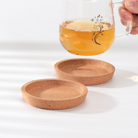 Sous-verres ronds en liège personnalisés avec logo, tapis de tasse à thé résistants à la chaleur, dessous de verre de style européen, diamètre 103 mm