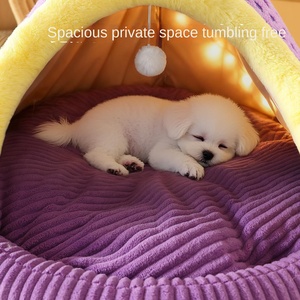 Cama Cónica para Mascotas de Algodón PP Lavable para Perros y Gatos Pequeños, Ecológica, Segura y de Ajuste Universal para Invierno - Product Image 3