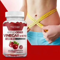 Gummies véganes au vinaigre de cidre de pomme (ACV) Keto 500mg, supplément détoxifiant au gingembre pour la minceur, vitamines pour un ventre plat, gummies au vinaigre de cidre de pomme