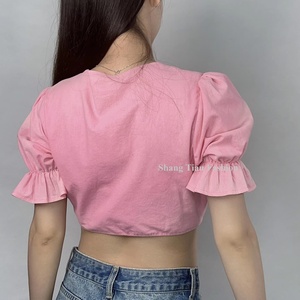 Top Corto Informal de Moda para Mujer, Top Rosa Sexy de Verano para Chicas - Product Image 4