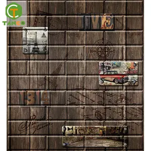 이동식 pvc papel tapiz 한국 스티커 벽 패널 pe 홈 장식 3d 벽지 거품 벽돌 자기 접착제 방수