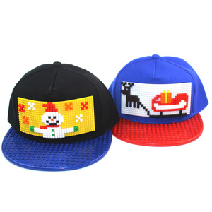 Biểu Tượng Tùy Chỉnh Mô Hình Phim Hoạt Hình Giáng Sinh Người Tuyết Pixel Khối Câu Đố Mũ Bóng Chày DIY Khối Phẳng vành <span class=keywords><strong>Hat</strong></span> Hip Hop Snapback Cap - Product Image 4