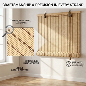 Tende a Rullo <span class=keywords><strong>in</strong></span> Bambù Naturali Filtranti, Tapparelle <span class=keywords><strong>Avvolgibili</strong></span> Anti-UV per Interni ed Esterni, Patio, Veranda - Product Image 5
