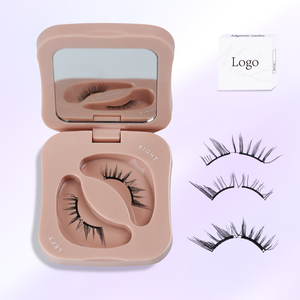 Kit de Pestañas Magnéticas de Viaje Hechas a Mano con Logotipo Personalizado del Fabricante, CC Natural, Reutilizables, de Fibra Sintética Gruesa, Aplicador de Pestañas Completo - Product Image 1