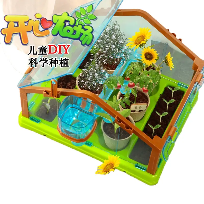 Sun room kids planting toys science small experiment farm DIY potted mini plant garden educational toys