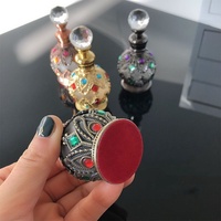 Bouteille de Parfum en Verre de Luxe 15ml, Style Dubai Arabe, Antique Papillon Vintage pour Huile Essentielle, Vente en Gros