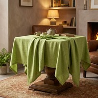 Nappe en tissu Lolis 180 GSM 60*60 pouces 100% polyester couleur unie, aspect lin, résistante aux plis, en polyester mélangé chiné