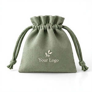 Sac à cordon en coton avec logo personnalisé, disponible en plusieurs couleurs, pour bijoux et cadeaux - Product Image 2