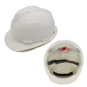 非常に安価なV型ホワイトHDPEシェル工業用ハードハットプラスチックライニングバックル労働者保護安全ヘルメット - Product Image 3