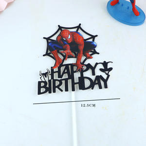 Spiderhero Topper para tarta de feliz cumpleaños <span class=keywords><strong>Spidey</strong></span> tema decoración de tarta de feliz cumpleaños para niño suministros de fiesta de cumpleaños - Product Image 5