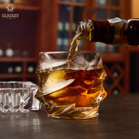 Verres à Whisky Onde Épaissie 300ml 350ml, Verre en Cristal Transparent, Verre à Shot pour Bar KTV, Tasse à Bière Personnalisée pour Maison