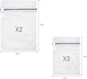 Pochette en maille réutilisable pour lave-linge Sac filtre à linge haute capacité Sac de lavage en maille Sac à linge vert - Product Image 4