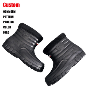 Chaussures de travail classiques imperméables pour femmes, chaudes, antidérapantes, rembourrées, épaisses, mi-hautes, pour l'hiver - Product Image 1