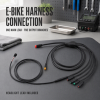 Kabel Harness Terintegrasi 1-ke-5 untuk Sepeda Listrik dengan Kabel Lampu Depan, Ekstensi Sinyal Sensor M8, Konektor Tahan Air Model AS