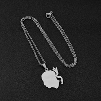 Collier chaîne en acier inoxydable avec carte de la Corse plaqué or 18 carats et émail, pendentif drapeau de la Corse