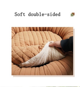 Fabricant vente en gros logo personnalisé produit pour animaux de compagnie coton rond chat chien lit de luxe - Product Image 4