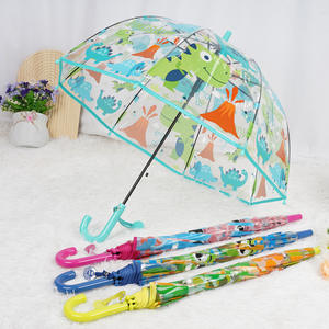 Parapluie de pluie pour enfants de 2 à 5 ans, à long manche, transparent, léger et sûr, avec dessin animé - Product Image 1