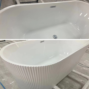 Housen Baignoire acrylique de style luxe autoportante Couleur Design graphique Baignoire d'angle dans la salle de bain Blanc Couleur personnalisée Traditionnelle - Product Image 6