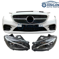 Pare-chocs complet pour Mercedes-Benz C63 W205 AMG 2019-2021, comprenant la calandre, le ventilateur de radiateur, les phares, les capteurs de stationnement et les composants de carrosserie