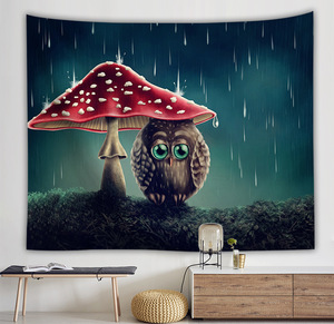 Tapiz <span class=keywords><strong>de</strong></span> Bosque <span class=keywords><strong>de</strong></span> Hongos, Tapiz <span class=keywords><strong>de</strong></span> Pared con Diseño <span class=keywords><strong>de</strong></span> Noche Estrellada, Luna y Pino, <span class=keywords><strong>para</strong></span> Dormitorio, Estilo Estético, con Mariposas Pequeñas - Product Image 2