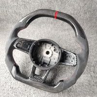 Volant sport à 3 branches à fond plat en cuir et fibre de carbone pour Volkswagen Golf 7.5 GTI MK7 Polo GTS GTD GTE R Passat CC