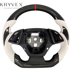Volant personnalisé chauffant en fibre de carbone et cuir Kryvex Chevrolet <span class=keywords><strong>Camaro</strong></span> 2016-2023 avec affichage LED/indicateur de régime <span class=keywords><strong>SS</strong></span> 2SS ZL1 Coupé - Product Image 1