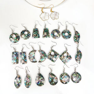 Bijoux populaires bohême déclaration nacre sculpture fleur naturel blanc coquille boucles d'oreilles pour femmes fille plage cadeau - Product Image 4