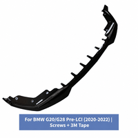 Splitter Bumper Depan Mobil G20 G28 Gloss Black Carbon Fiber Look Spoiler Dagu Depan untuk BMW Seri 3 G20 G28 2020-2022